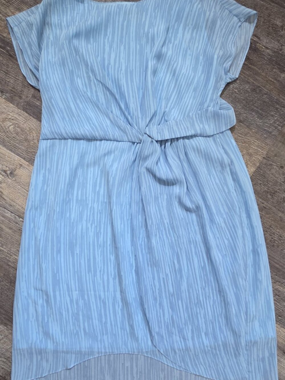 H by Halston Dress w/ Blue Printerly Abstract Vertical Stripe Print - Sz 18W